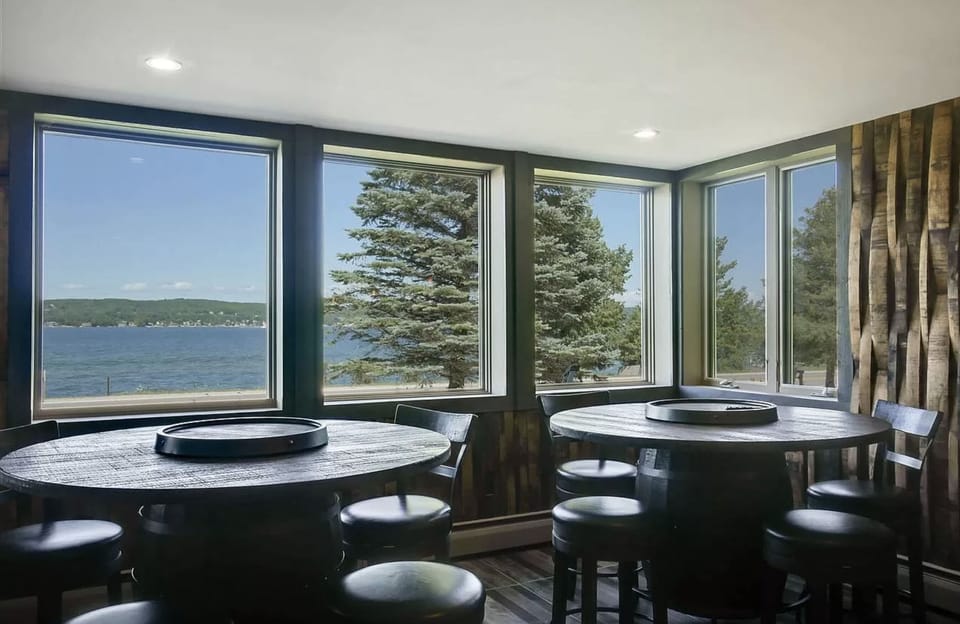 Game room tables for board games, cards and additional meal seating.