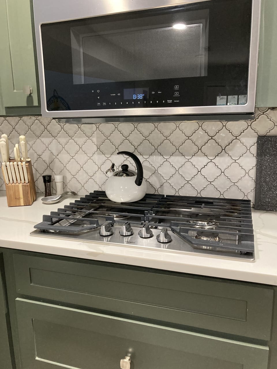 Gas stove and built in microwave 