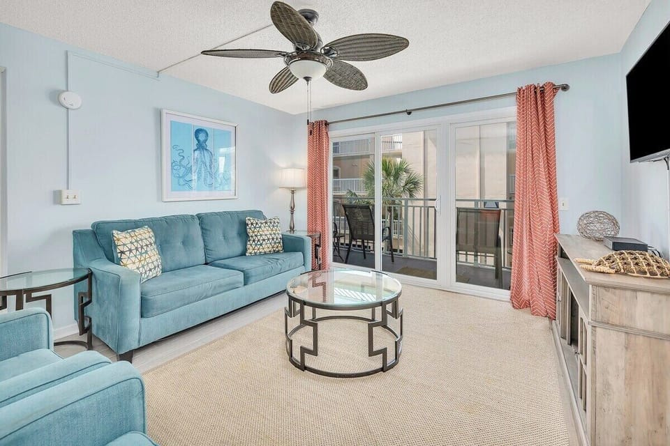 Beach Club 235- Living Space with Private Balcony Access