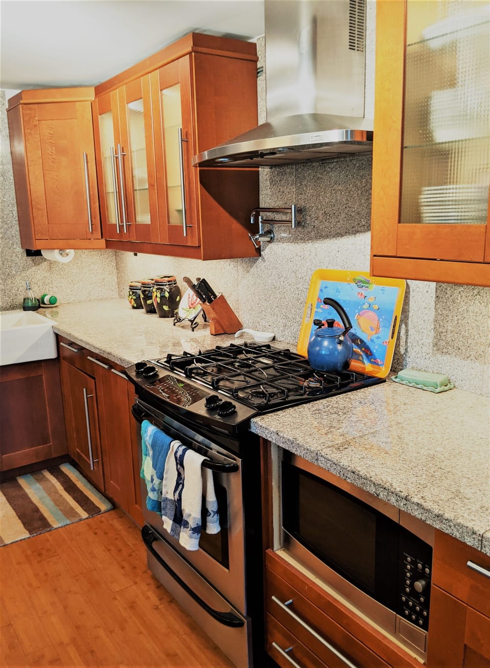 A well equipped  kitchen for the chef plus 2 ovens 