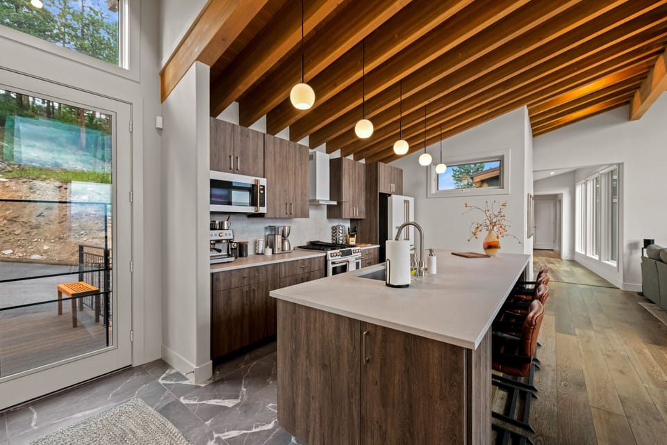 Kitchen and hallway to guest suite to the right