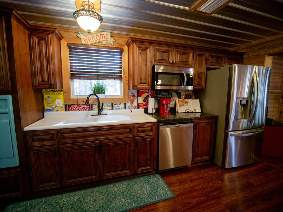 Microwave and Dishwasher for your convenience.