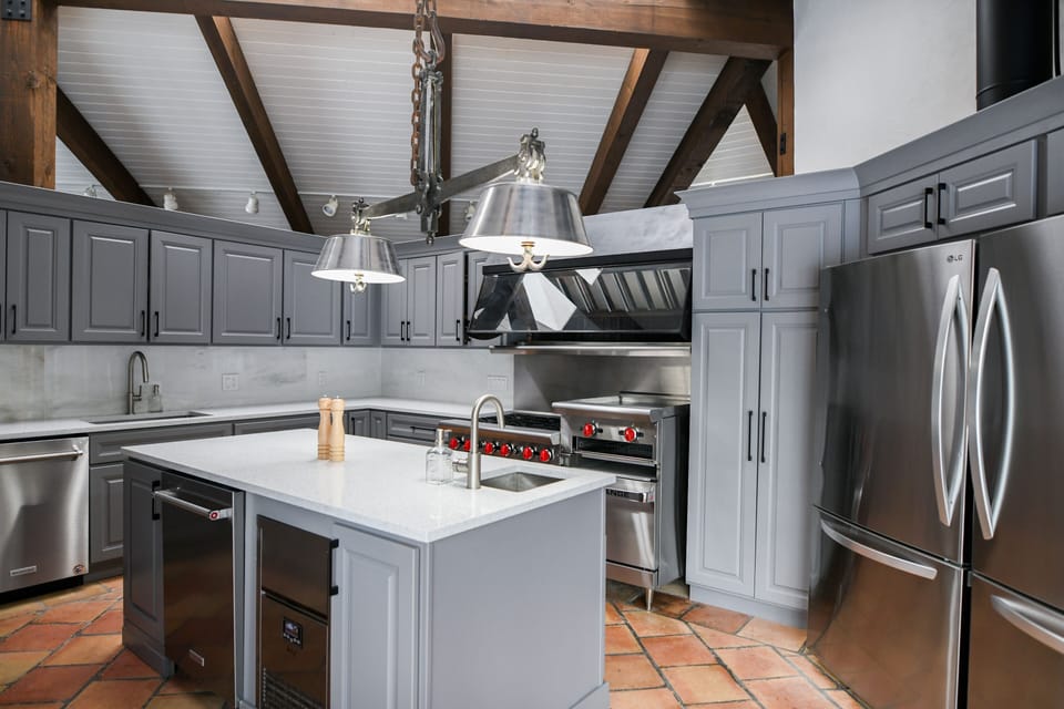 Chefs Kitchen with Commercial Range + Ovens