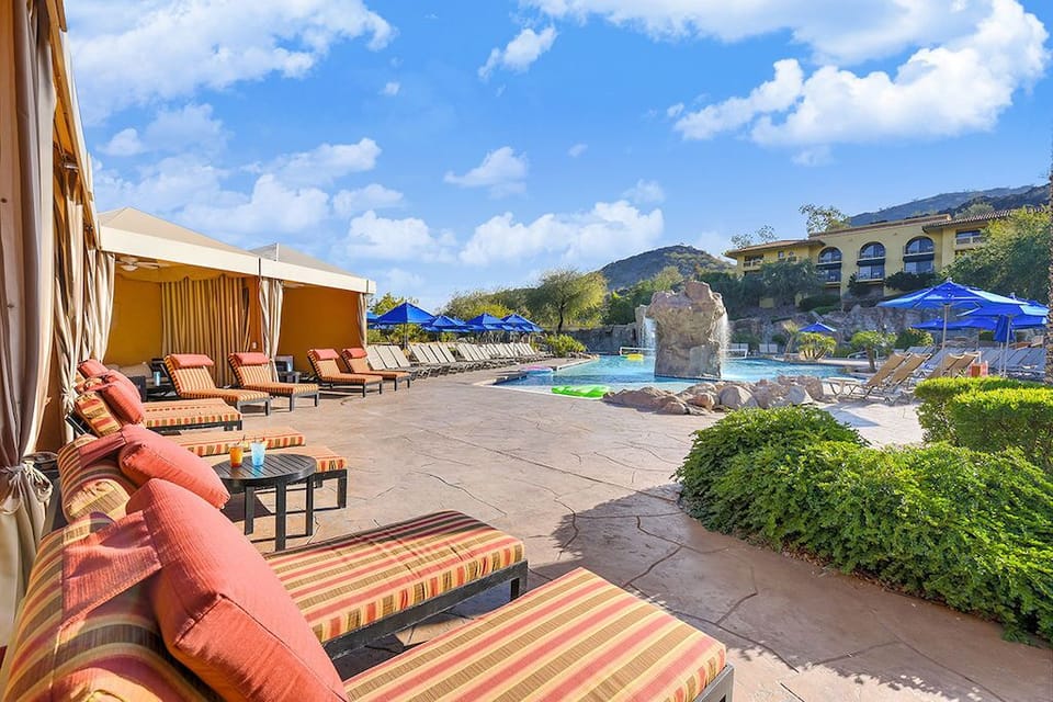 Take in gorgeous views while lounging around the on-site outdoor pool.