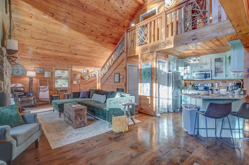 kitchen and living room