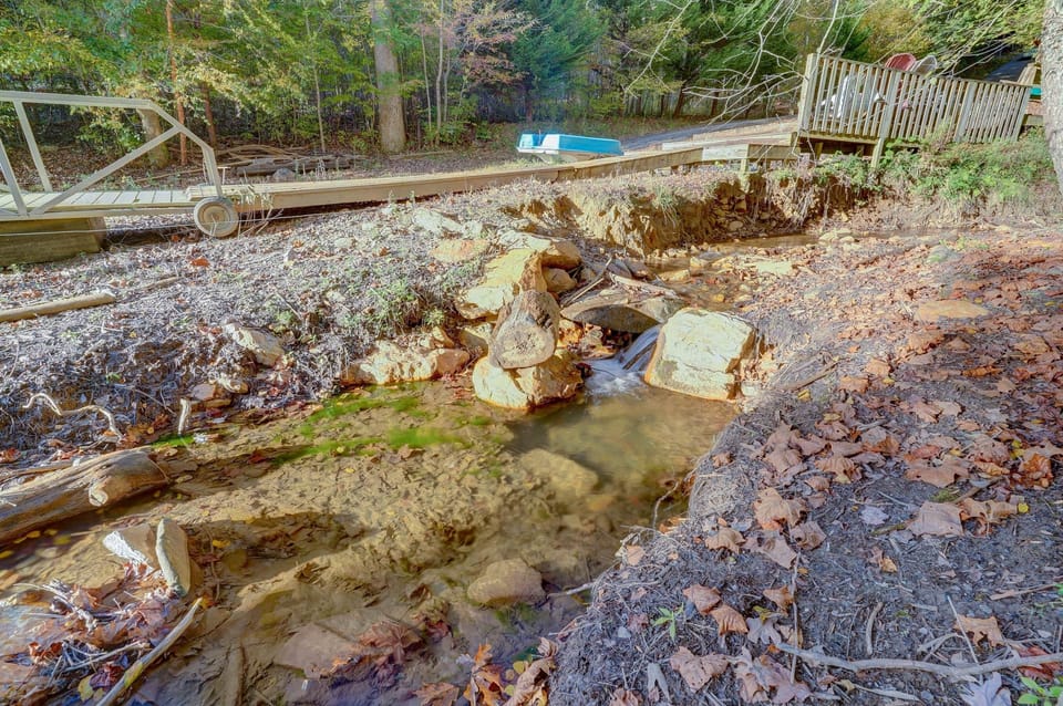 waterfall and small swimming hole. Dock shown does not belong to Lakeside Storie