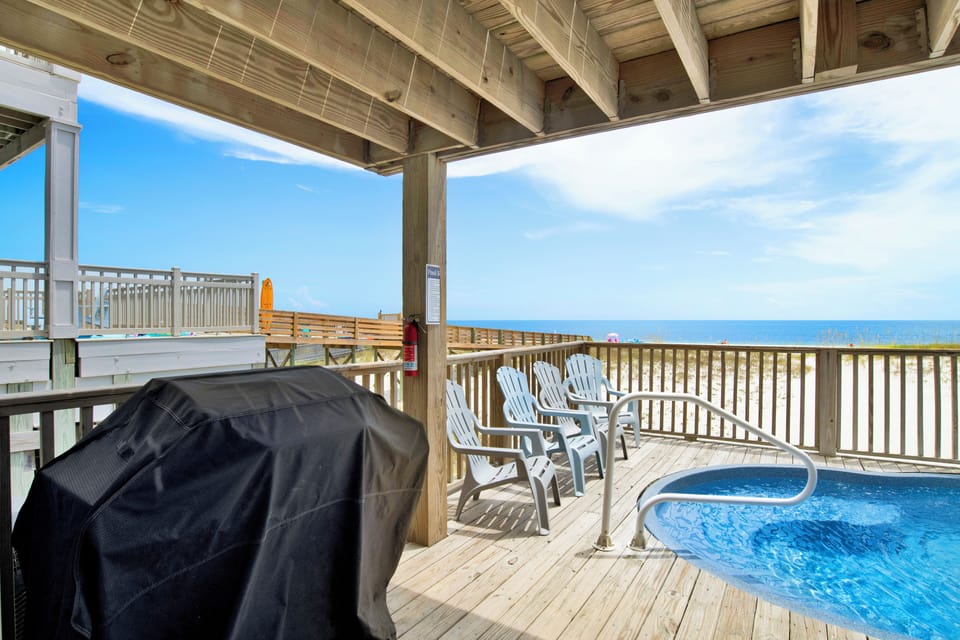 Extend meals outdoor with the gas grill provided