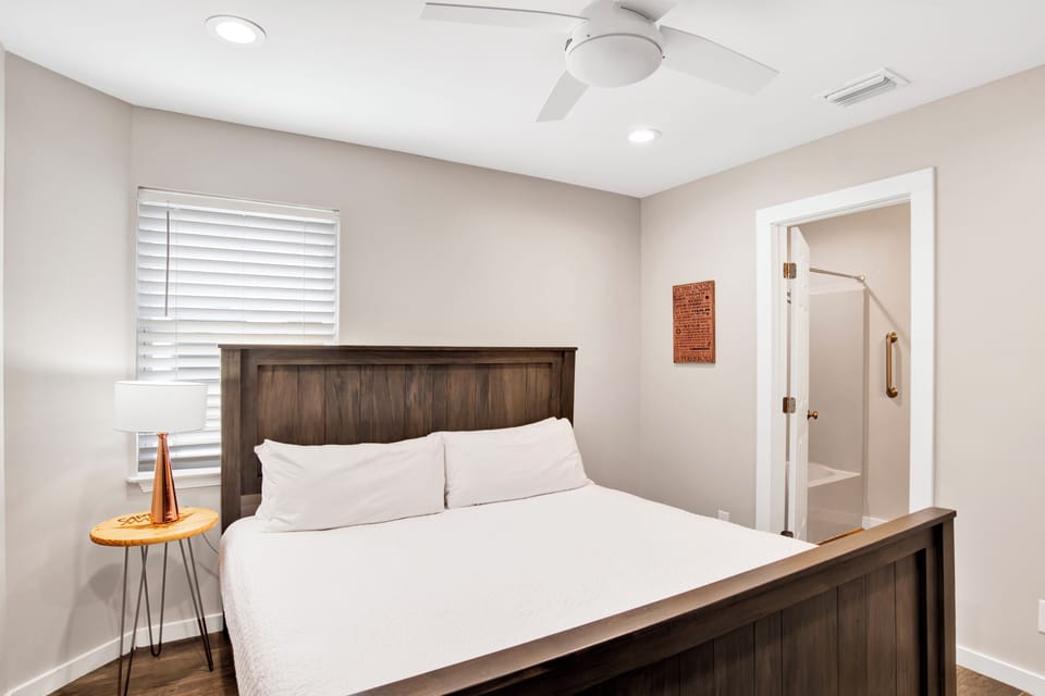 Bedroom 6 has a private bathroom, TV and King bed - sleeps 2