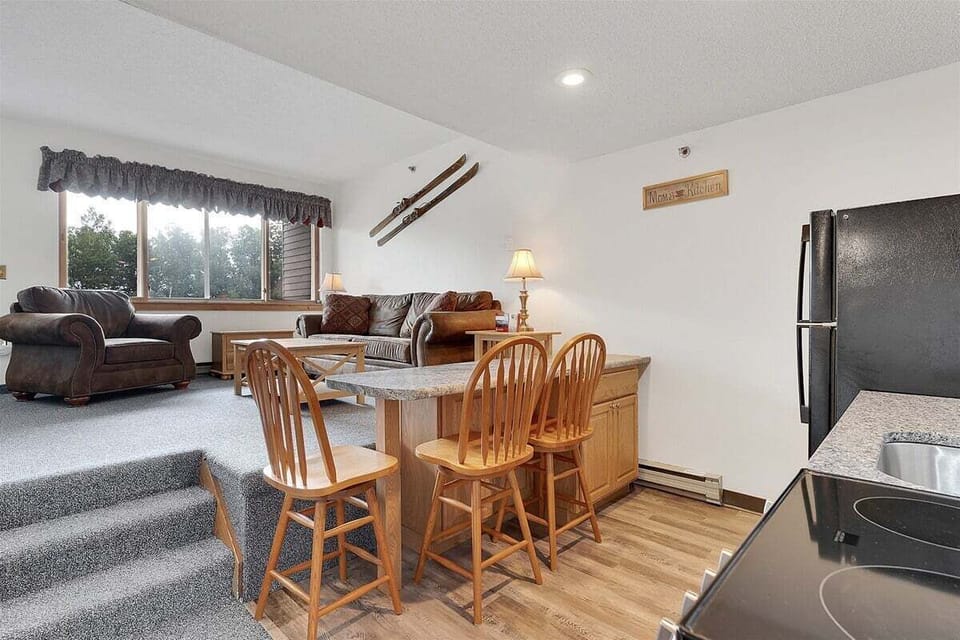 Dining area with seating for three