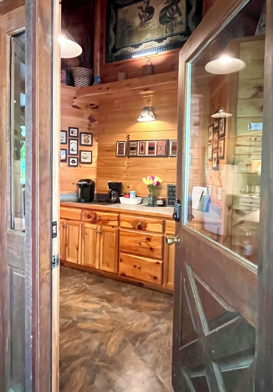 Cabin Front Door to Kitchen