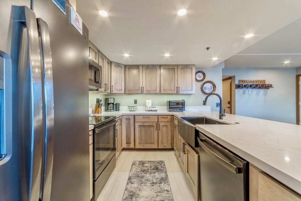 Fully remodeled kitchen with new cabinets and appliances.