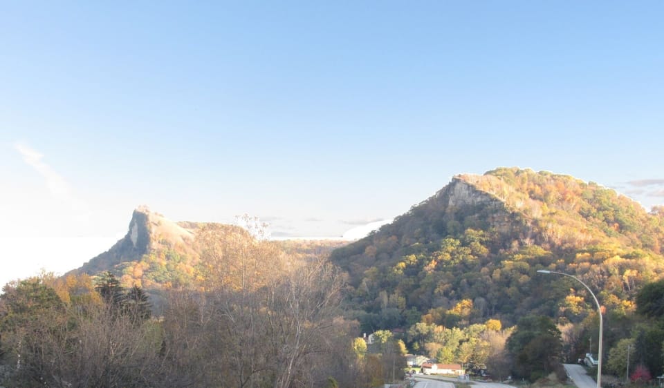 Visit nearby Great River Bluff State Park (King's/Queen's Bluff pictured)