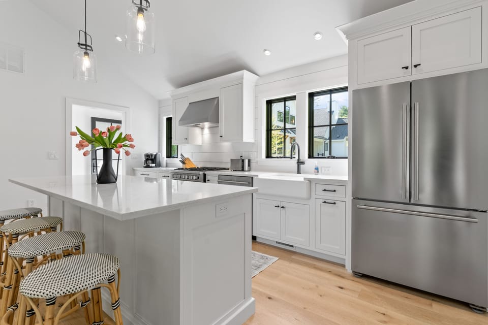 Kitchen Island with farm sink
