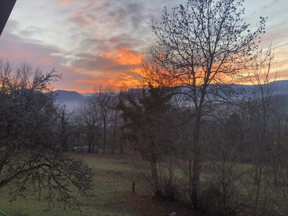 Gorgeous sunset views from backyard.
