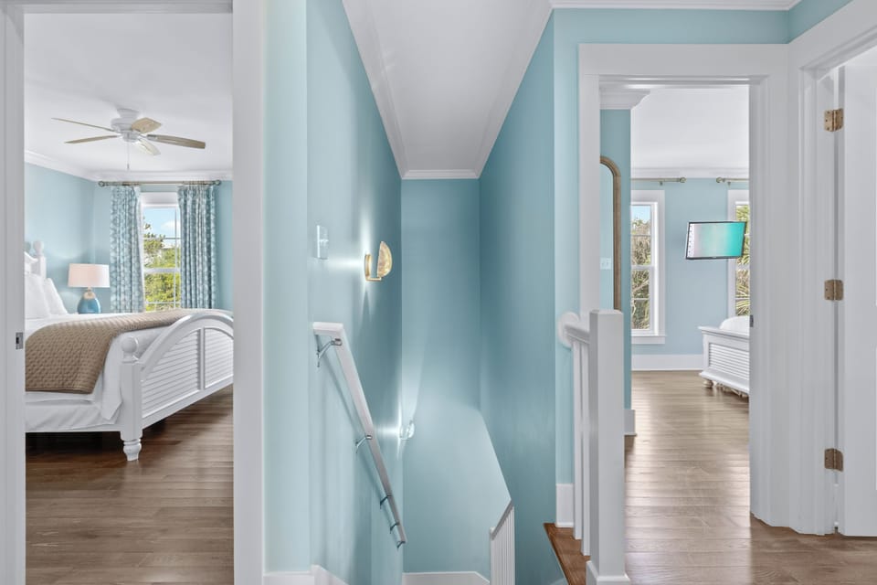 Top of stairs leading to 3 additional bedroom