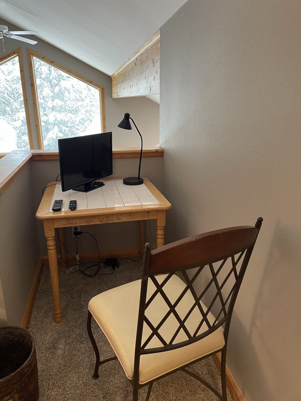 Loft-desk & computer monitor