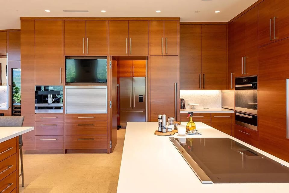 Fully modernized kitchen, glass range top, smart TV, and lots of storage space