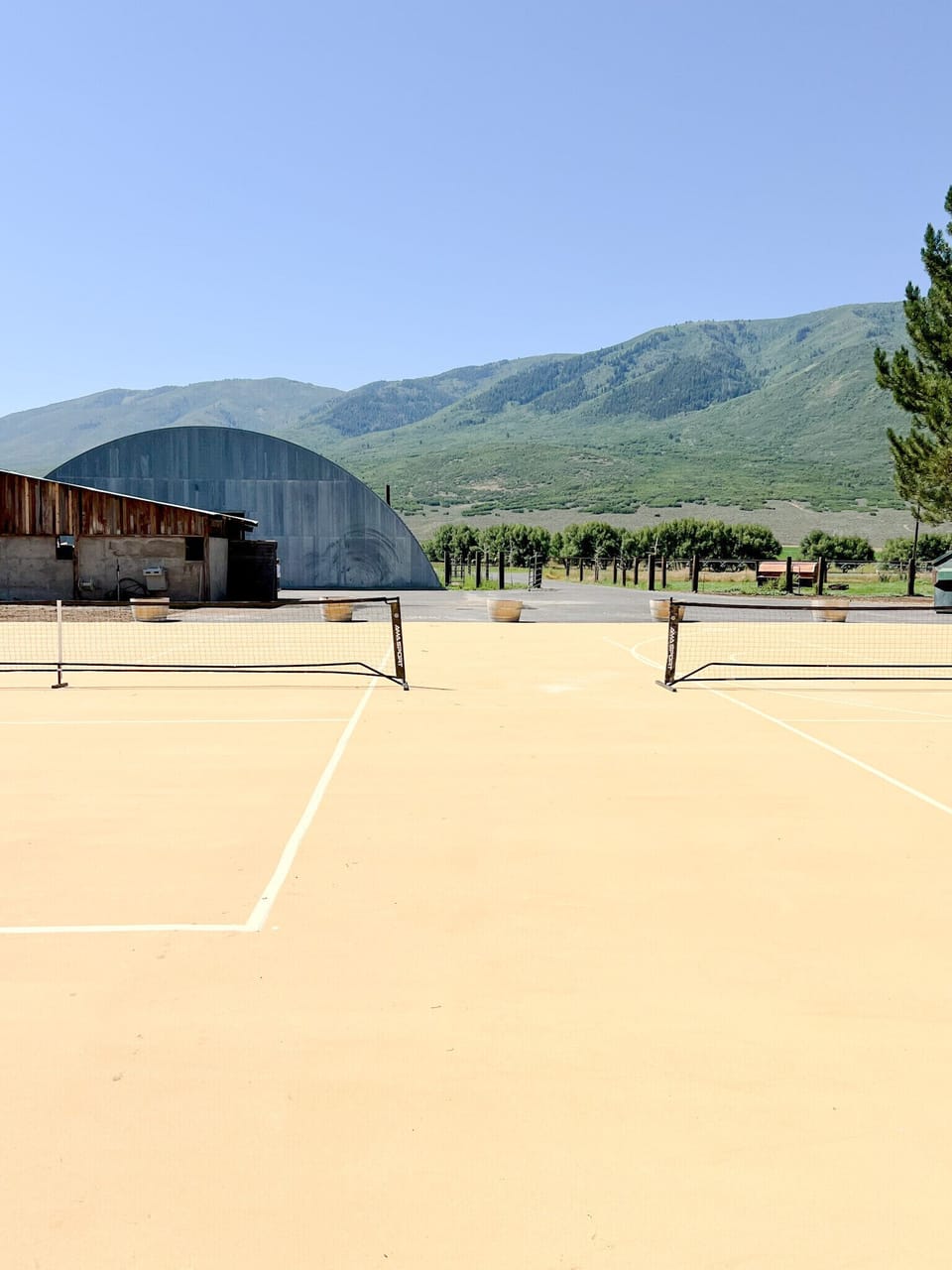 Double pickleball/half court