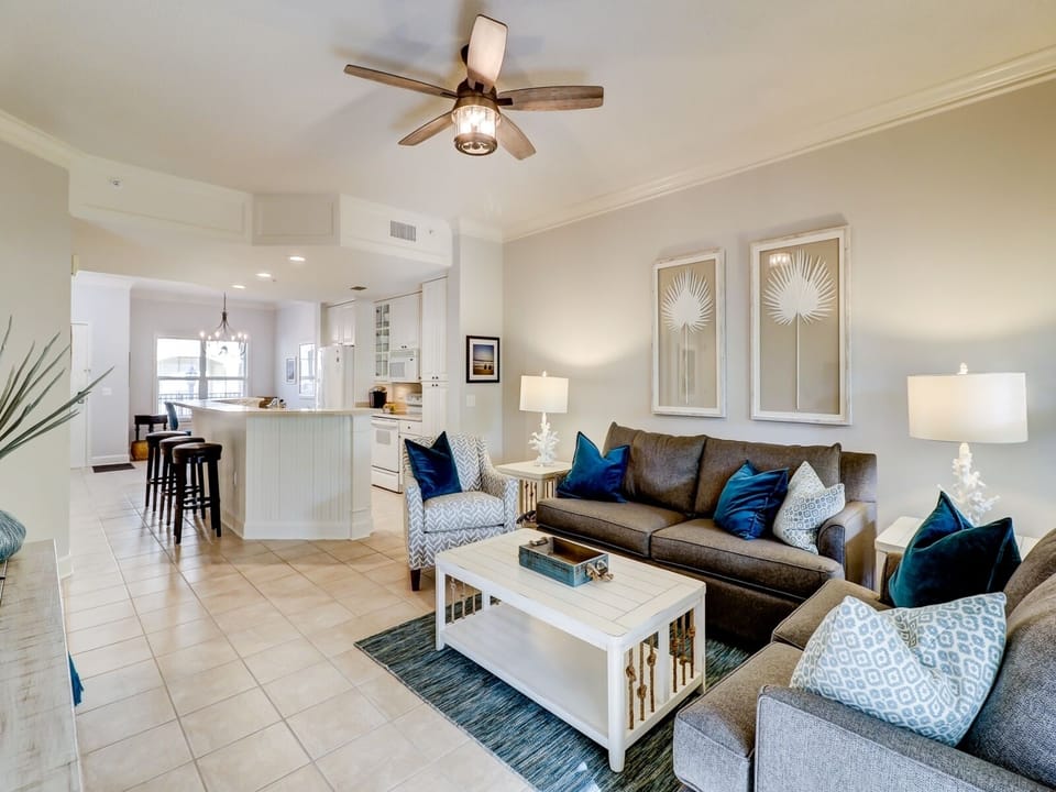 Living Room, Kitchen and Dining Area at 205 North Shore Place
