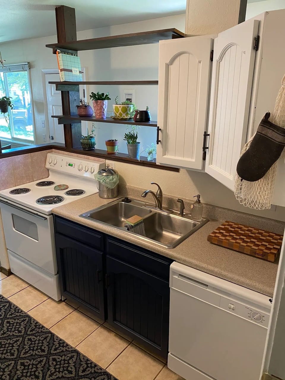 Kitchen and dishwasher.