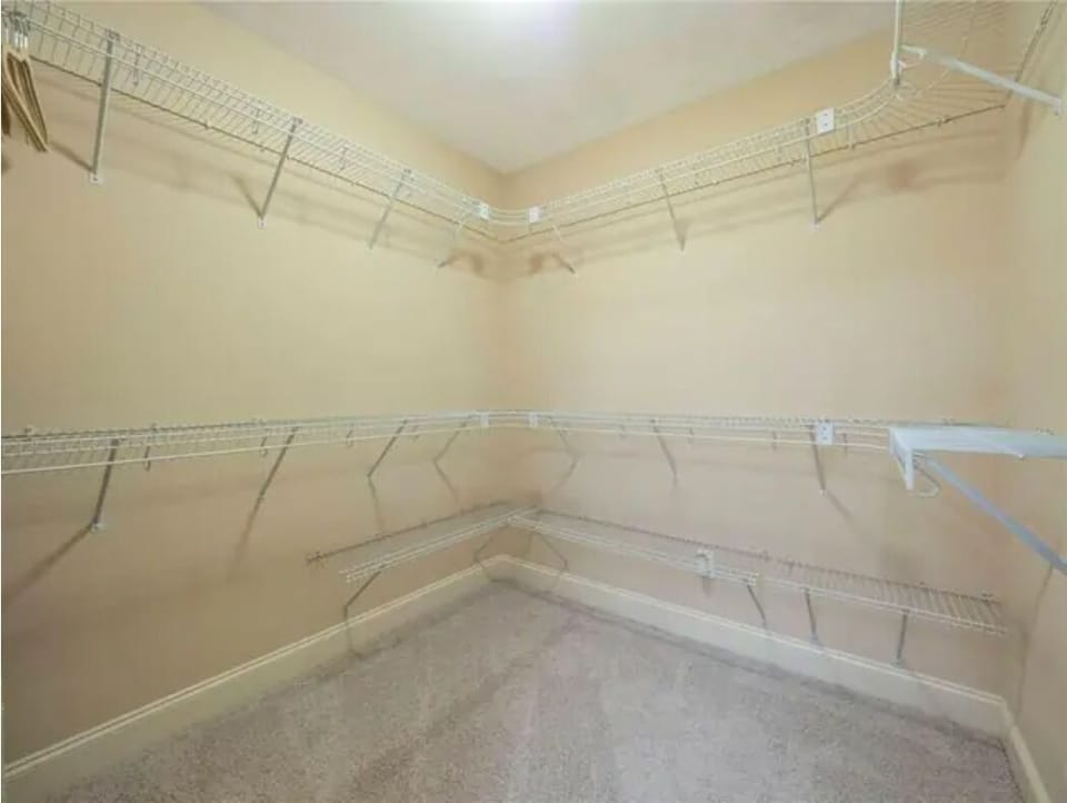 Walk in closets: attached to main and upstairs bedrooms