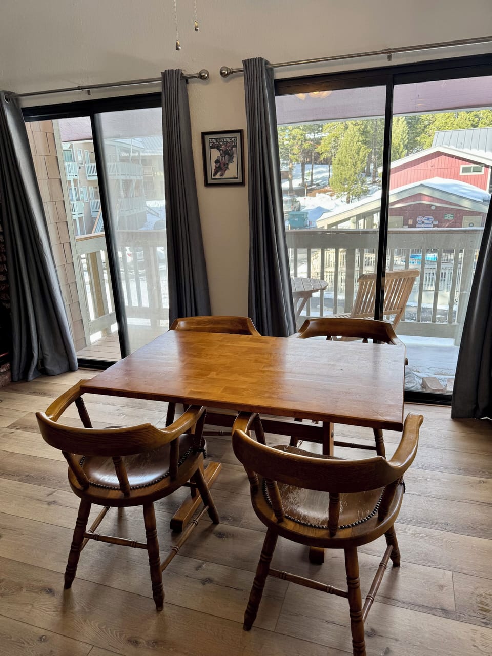 Main living area - Dining Table Seats 4 & 2 bar stools at counter