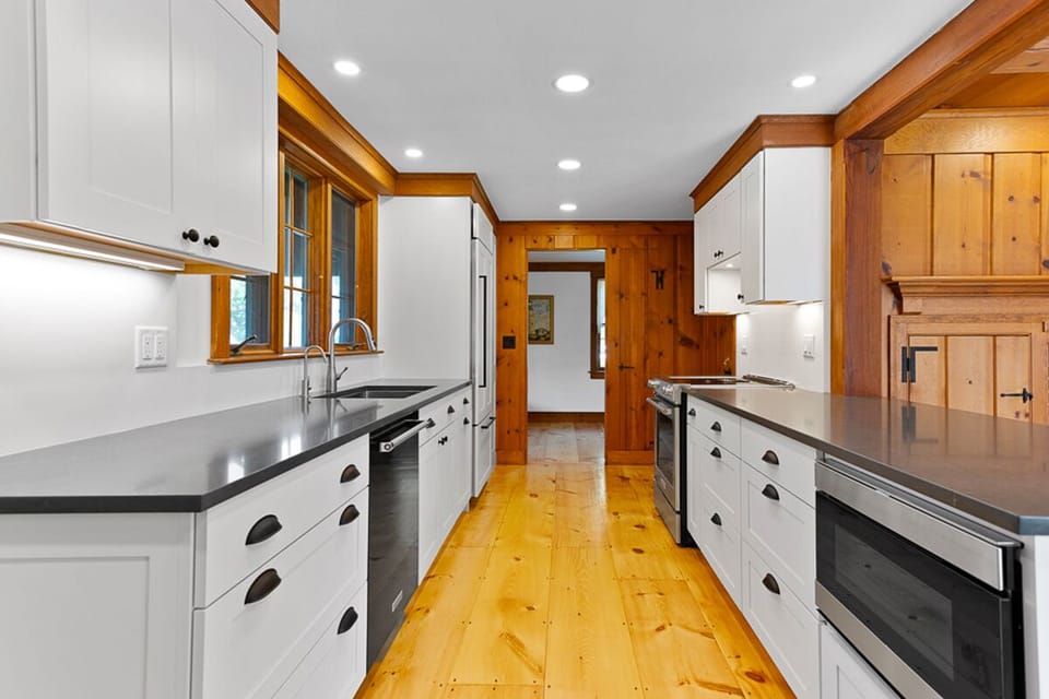 Stunning pine floors in the kitchen and throughout the house
