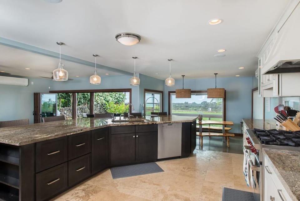 Kitchen view over living rm and dining rm