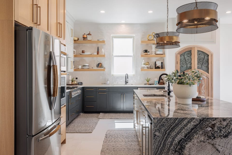 Kitchen - Our custom kitchen is the perfect place to host for your family and friends.