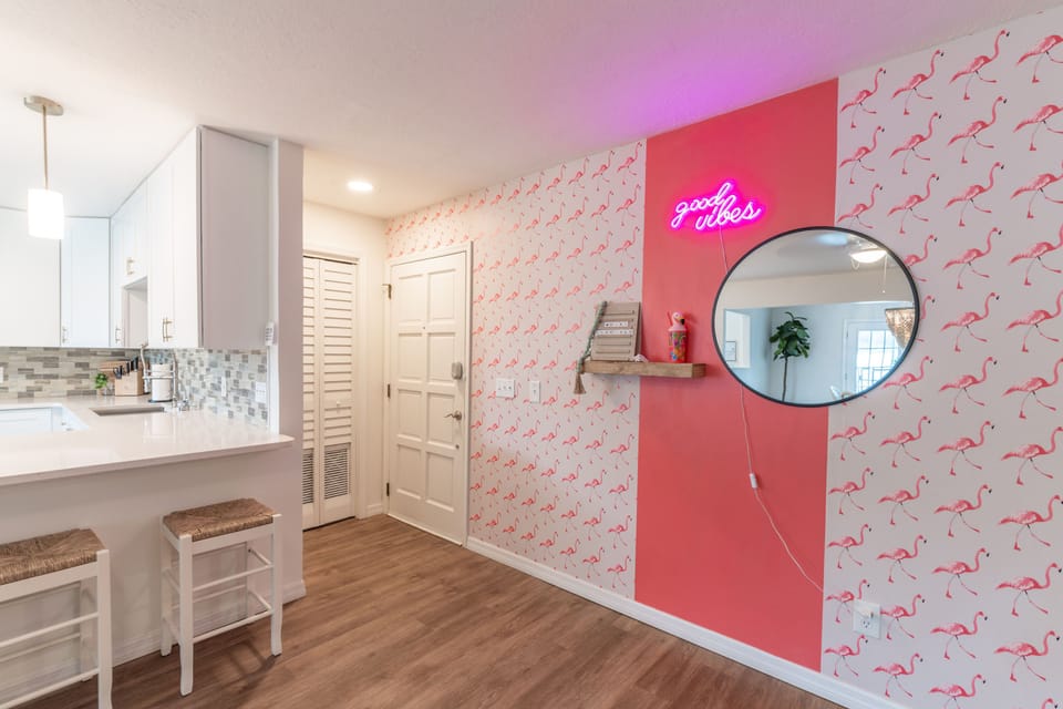 Entrance and Flamingo Selfie Wall