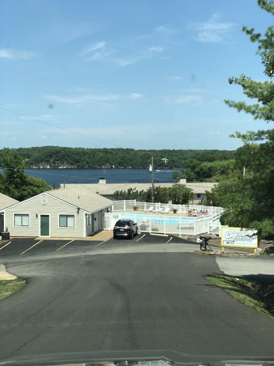 The view driving to the resort