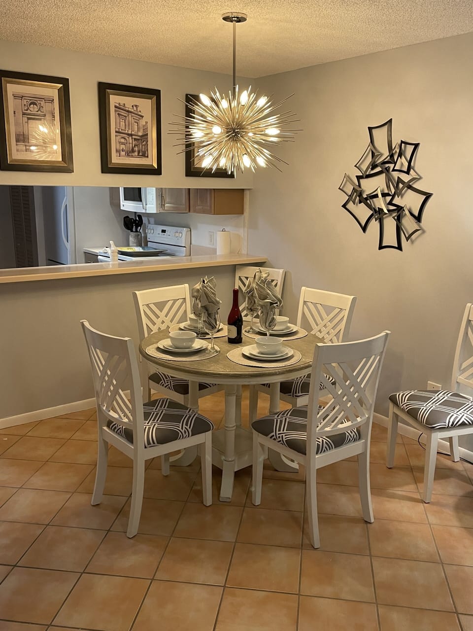 After laying by the pool all day, enjoy dinner in the beautiful dining room!