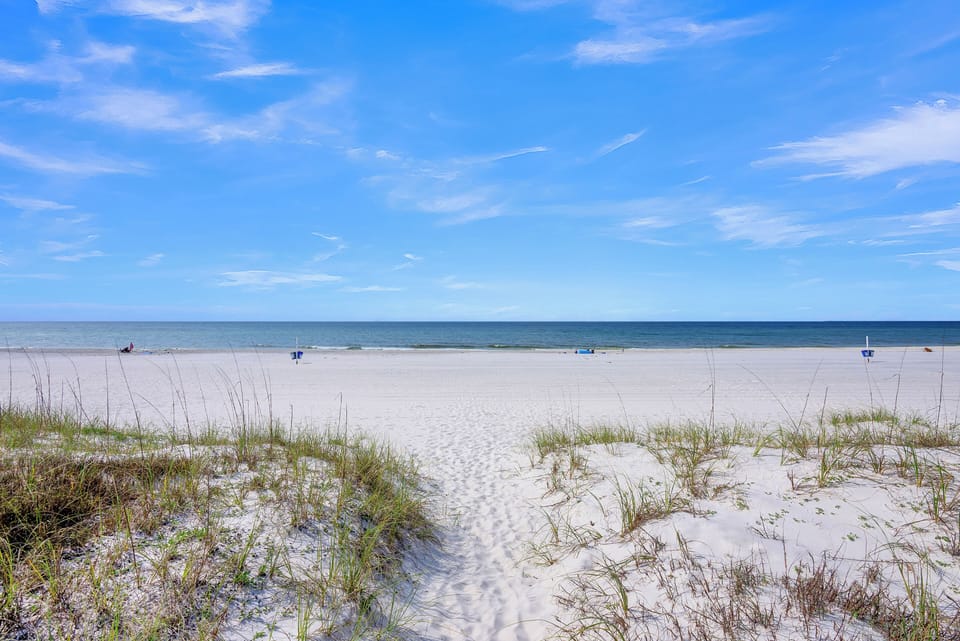 Expansive private beach