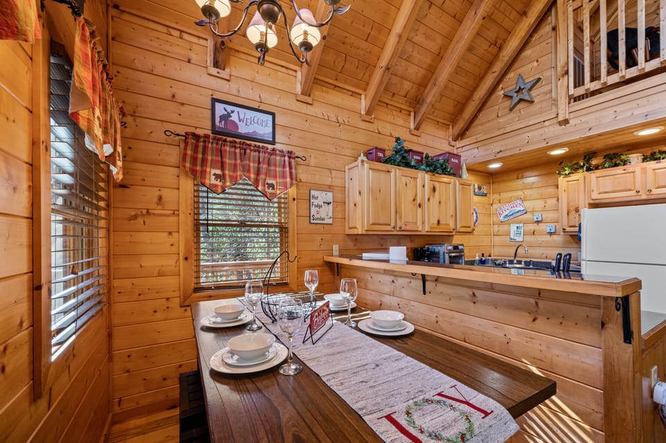 Prepare and enjoy your favorite holiday meals at the Dancing Bear Cabin.