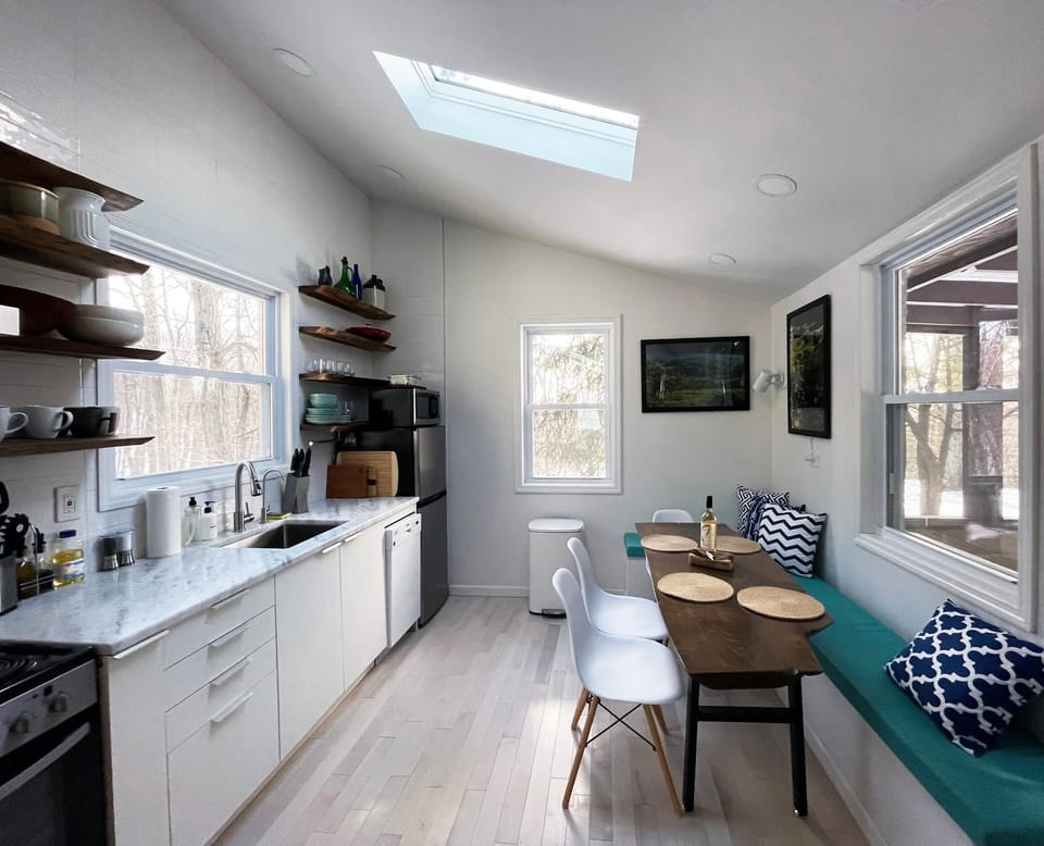 Skylights add natural light throughout the home. 