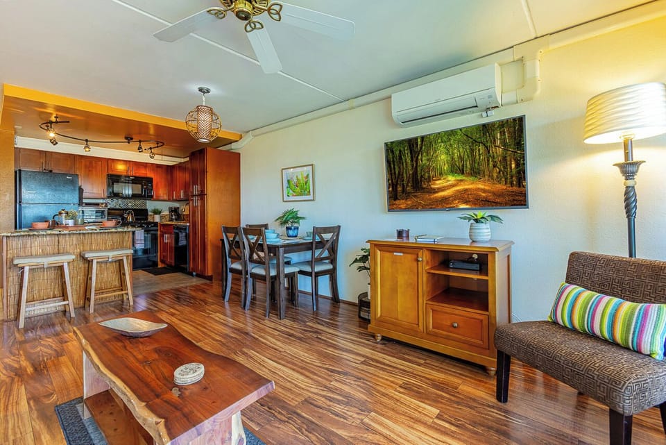 Living room features a split AC