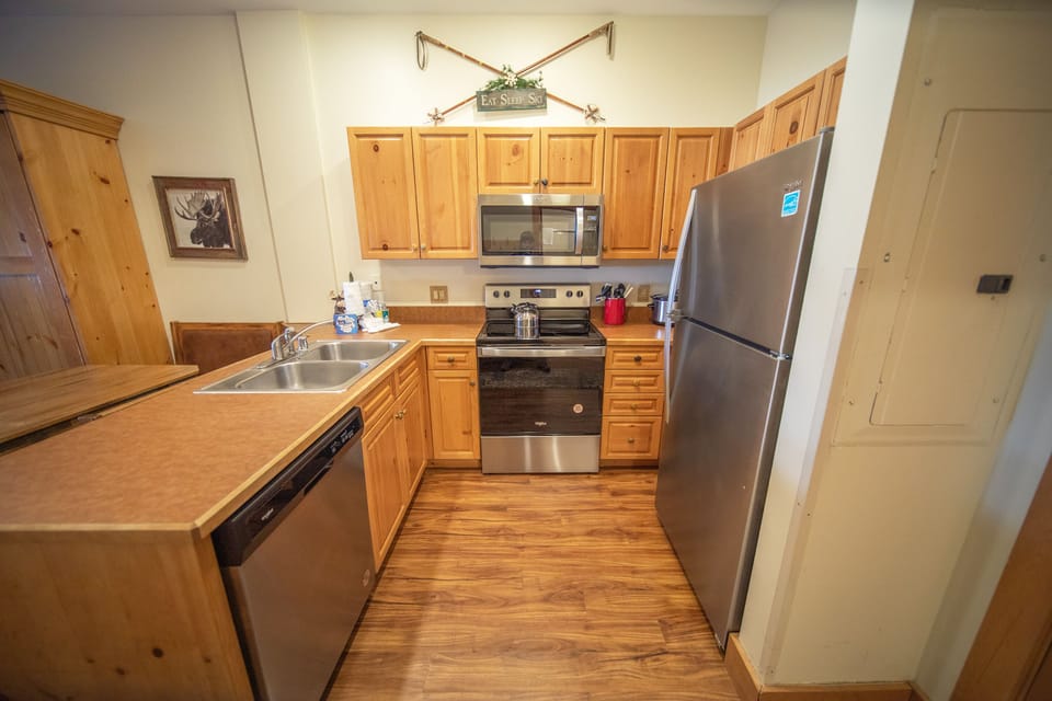 Updated kitchen for making meals at home