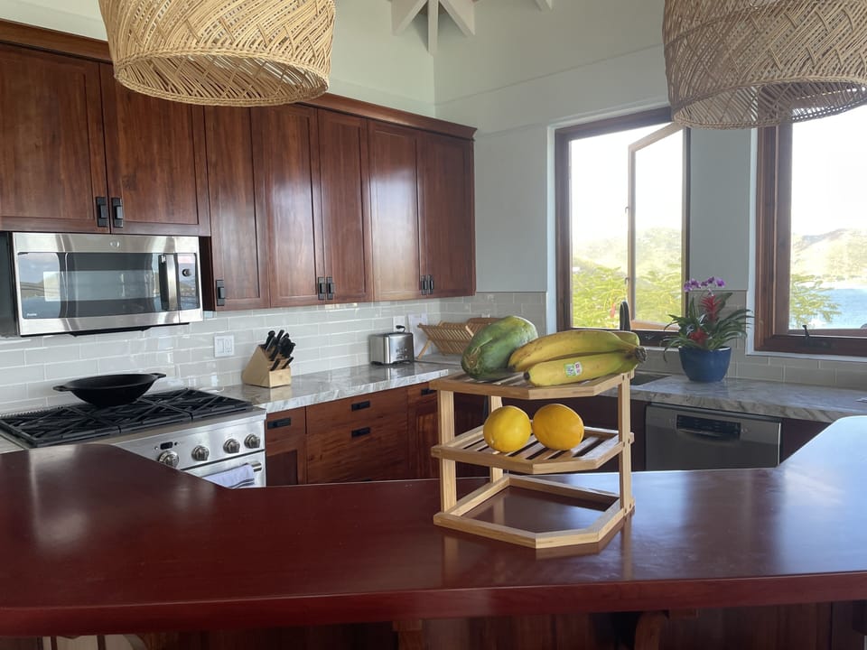 Cook a meal in the main kitchen or on the barbecue deck 