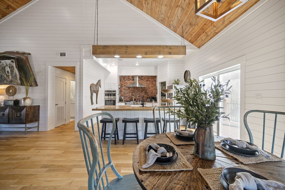 The kitchen and dining area!