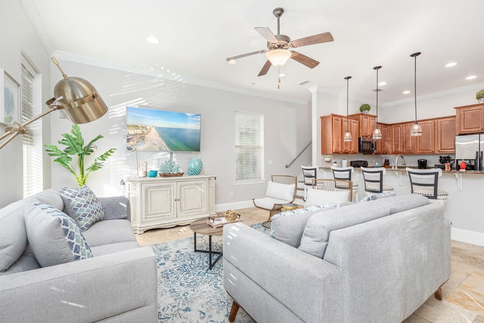 Unwind & relax in the tranquil living room after your day time adventures in Emerald Coast