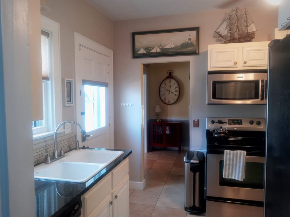 You have a wonderful view of the water even while doing dishes!
