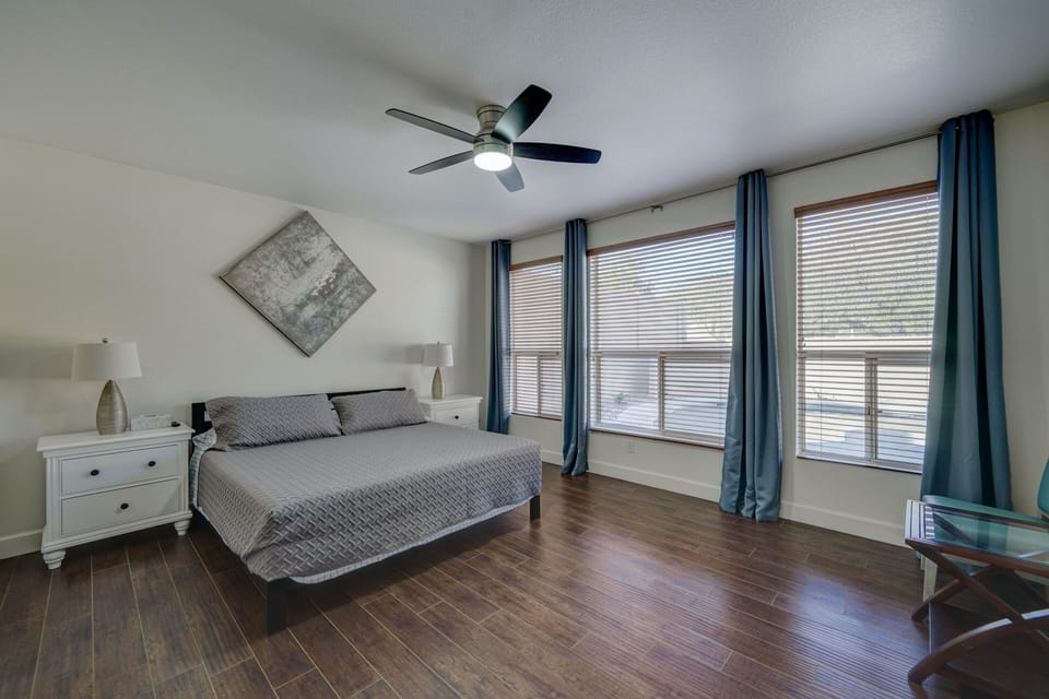 King bed on this main floor bedroom 