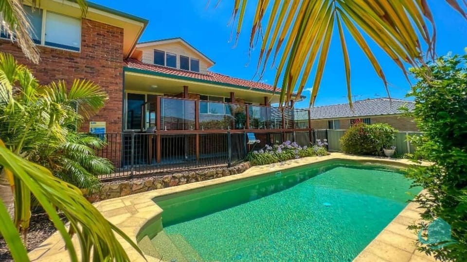 Pool in private backyard
