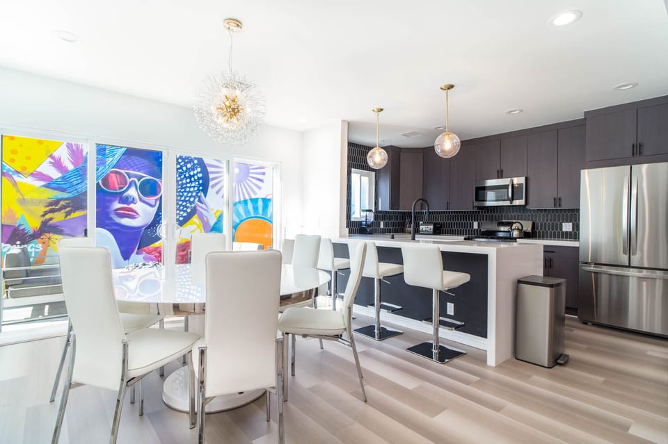 The outdoor 10' high x 45' mural can be seen from almost every room in the house. 