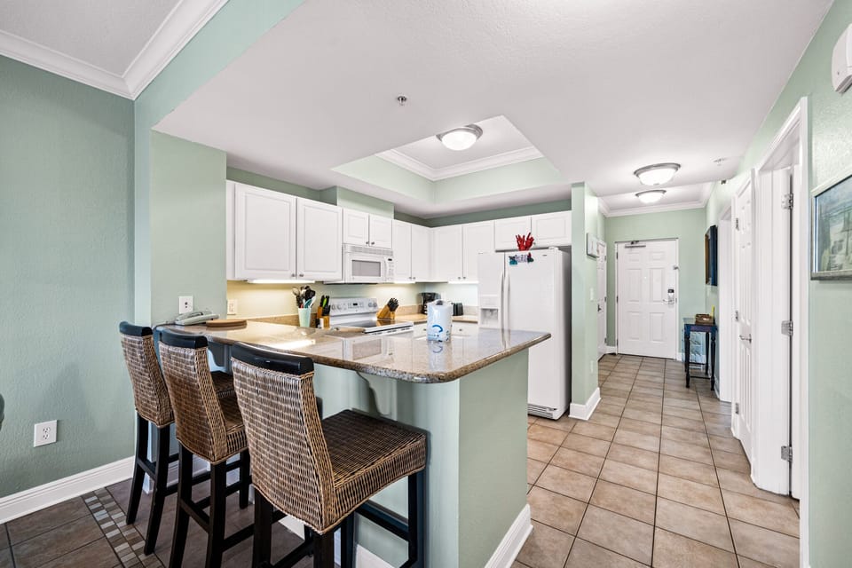 The bar seats three