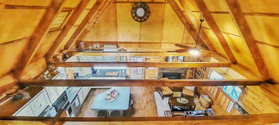 Look down from the loft in to the kitchen and the living room!