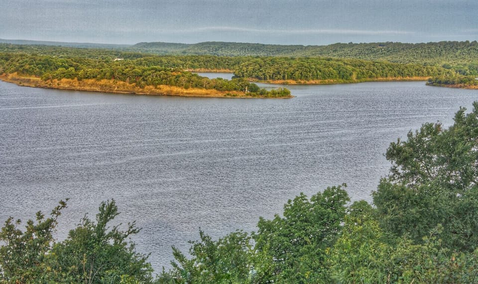 The lake is beautiful from 200ft in the air!