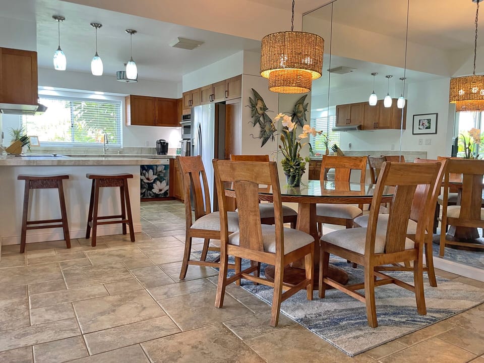 Newly furnished dining area.
