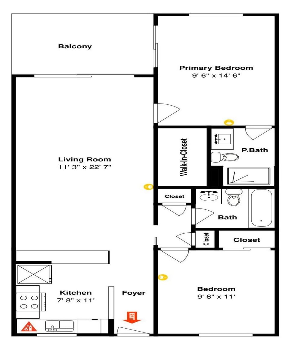Seaside Resort 303 Floor Plan