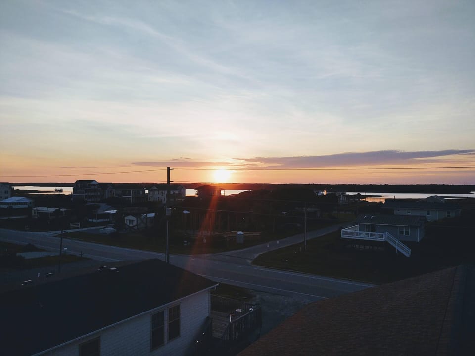 Sunset over the sound from the upper deck, glad we didn't miss this